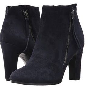 Sam Edelman Navy Suede “Sadee” Fringe Ankle Bootie